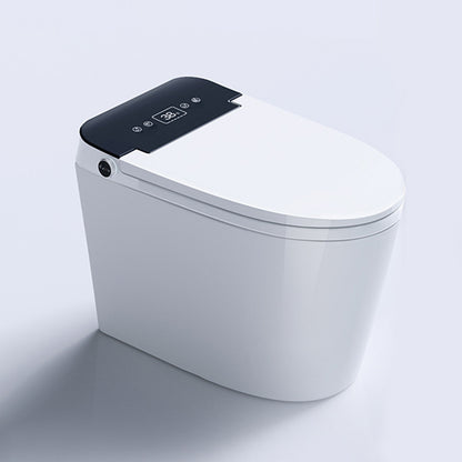 Modern Floor Mount Toilet Bowl White Toilet with Seat for Bathroom Foot Touch Flush (Standard Configuration) 16" Clearhalo 'Bathroom Remodel & Bathroom Fixtures' 'Home Improvement' 'home_improvement' 'home_improvement_toilets' 'Toilets & Bidets' 'Toilets' 6398407