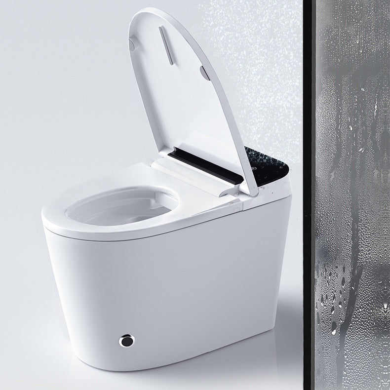 Modern Floor Mount Toilet Bowl White Toilet with Seat for Bathroom Radar Flip (Upgrading) 16" Clearhalo 'Bathroom Remodel & Bathroom Fixtures' 'Home Improvement' 'home_improvement' 'home_improvement_toilets' 'Toilets & Bidets' 'Toilets' 6398408