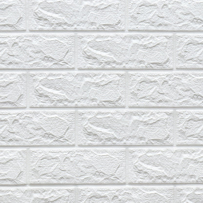 3D Faux Brick Wall Panel Peel and Press Foam Living Room Waterproof Wall Ceiling White Clearhalo 'Flooring 'Home Improvement' 'home_improvement' 'home_improvement_wall_paneling' 'Wall Paneling' 'wall_paneling' 'Walls & Ceilings' Walls and Ceiling' 6398711