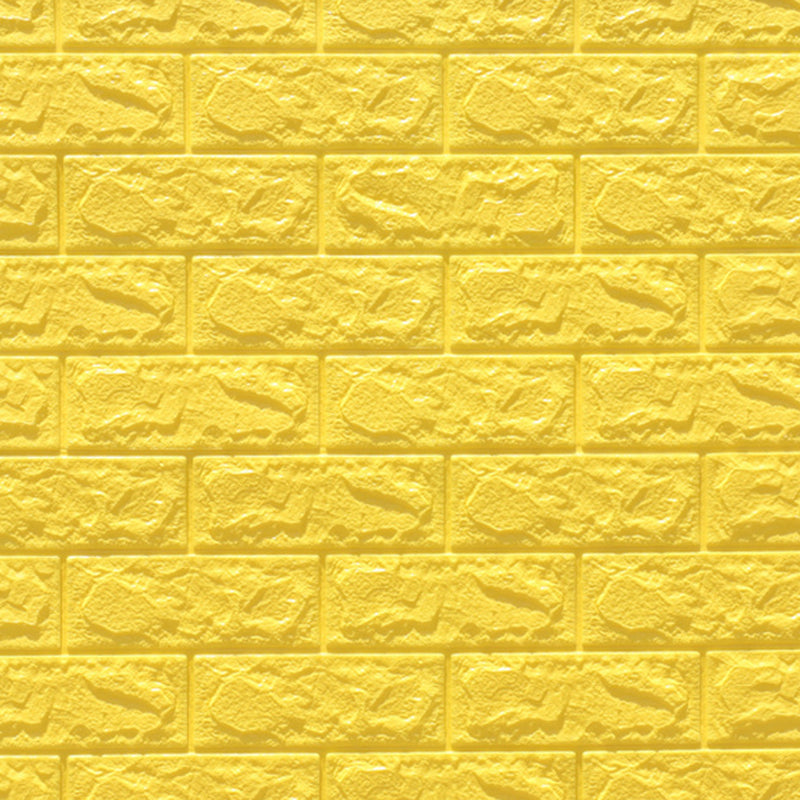3D Faux Brick Wall Panel Peel and Press Foam Living Room Waterproof Wall Ceiling Yellow Clearhalo 'Flooring 'Home Improvement' 'home_improvement' 'home_improvement_wall_paneling' 'Wall Paneling' 'wall_paneling' 'Walls & Ceilings' Walls and Ceiling' 6398719