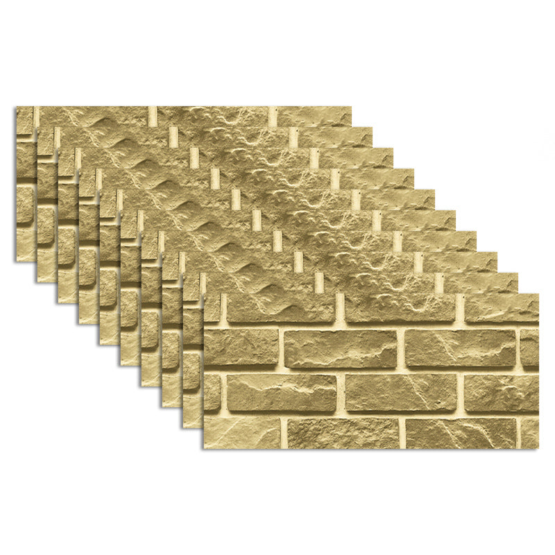 Industrial Antique Wall Panel Peel and Stick Waterproof Wall Ceiling for Living Room Yellow Clearhalo 'Flooring 'Home Improvement' 'home_improvement' 'home_improvement_wall_paneling' 'Wall Paneling' 'wall_paneling' 'Walls & Ceilings' Walls and Ceiling' 6398803