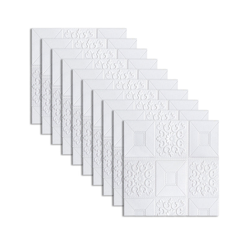 Modern Plain Wall Access Panel Peel and Stick 3D Embossed Wall Ceiling Gloss White Clearhalo 'Flooring 'Home Improvement' 'home_improvement' 'home_improvement_wall_paneling' 'Wall Paneling' 'wall_paneling' 'Walls & Ceilings' Walls and Ceiling' 6398921