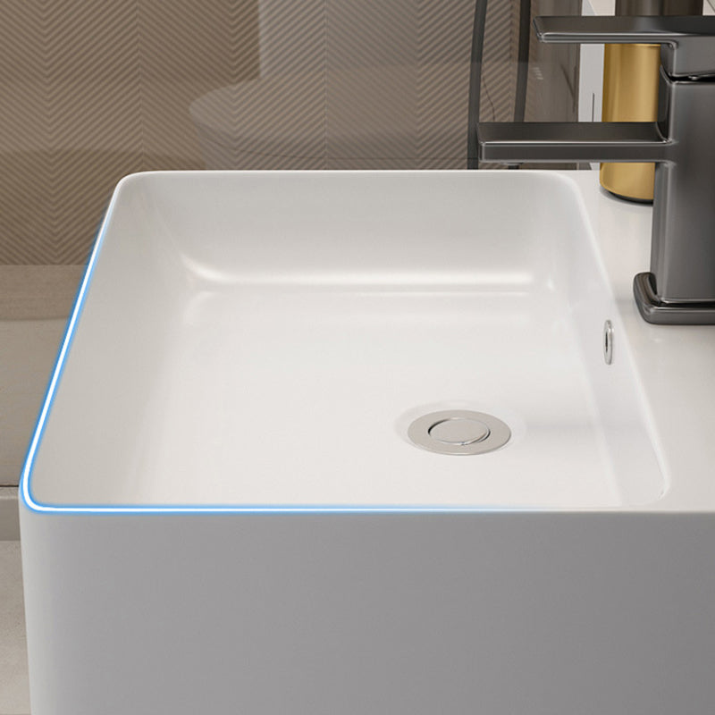 Modern Wooden Sink Vanity White Wall Mount Bathroom Vanity Cabinet with Mirror Clearhalo 'Bathroom Remodel & Bathroom Fixtures' 'Bathroom Vanities' 'bathroom_vanities' 'Home Improvement' 'home_improvement' 'home_improvement_bathroom_vanities' 6399133