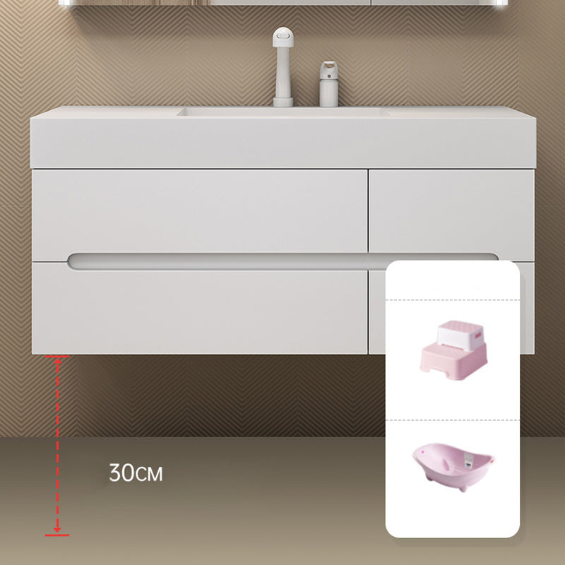 Modern Wooden Sink Vanity White Wall Mount Bathroom Vanity Cabinet with Mirror Clearhalo 'Bathroom Remodel & Bathroom Fixtures' 'Bathroom Vanities' 'bathroom_vanities' 'Home Improvement' 'home_improvement' 'home_improvement_bathroom_vanities' 6399139