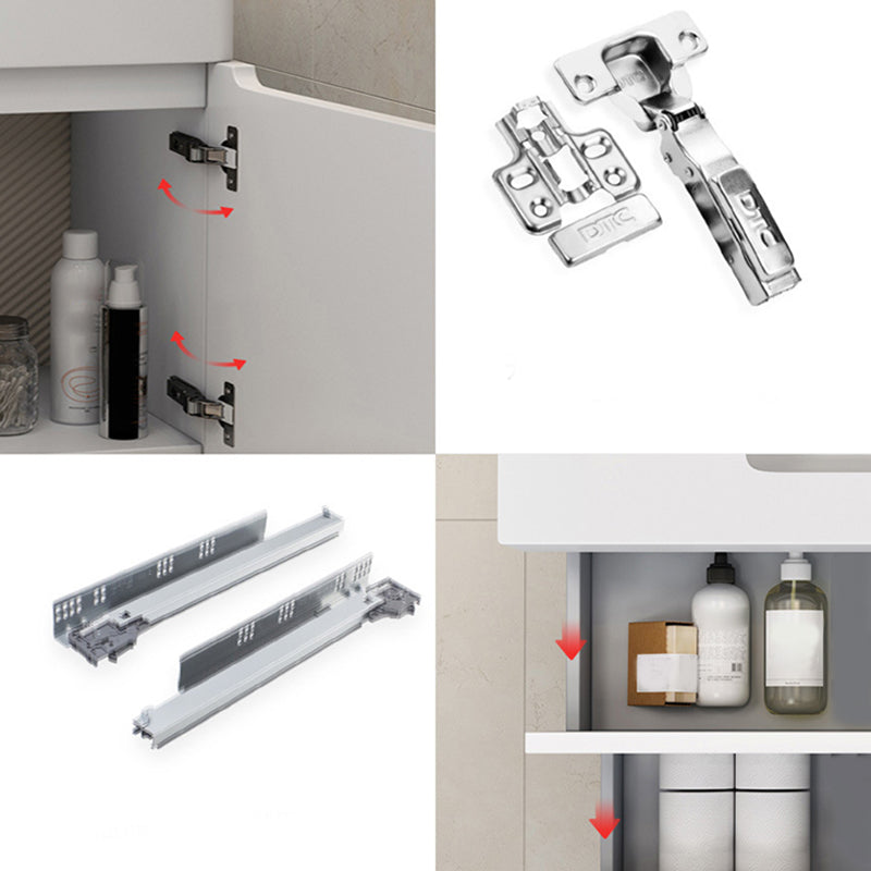 Modern Wooden Sink Vanity White Wall Mount Bathroom Vanity Cabinet with Mirror Clearhalo 'Bathroom Remodel & Bathroom Fixtures' 'Bathroom Vanities' 'bathroom_vanities' 'Home Improvement' 'home_improvement' 'home_improvement_bathroom_vanities' 6399141