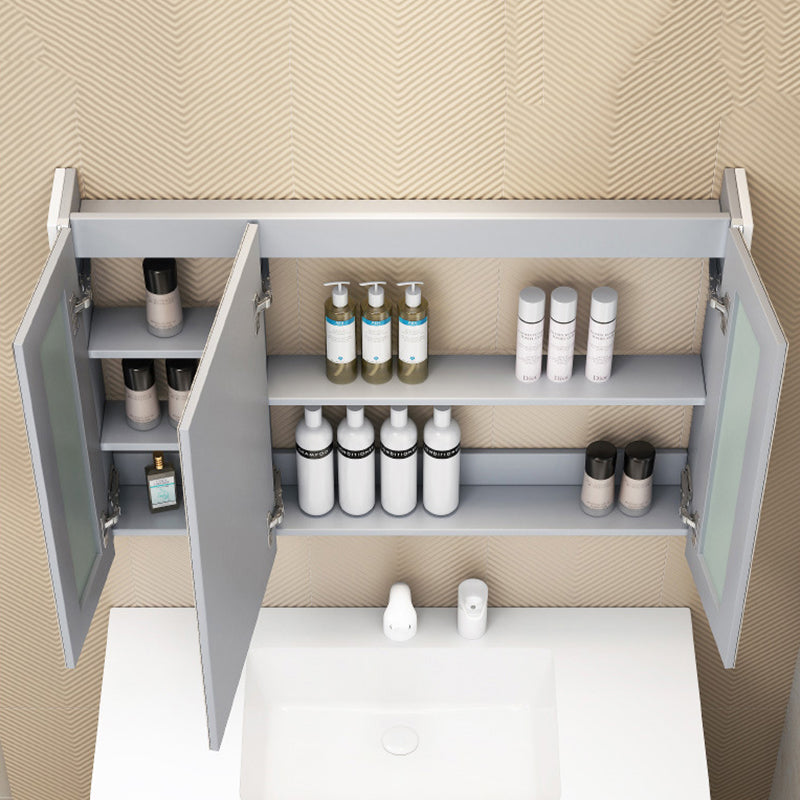 Modern Wooden Sink Vanity White Wall Mount Bathroom Vanity Cabinet with Mirror Clearhalo 'Bathroom Remodel & Bathroom Fixtures' 'Bathroom Vanities' 'bathroom_vanities' 'Home Improvement' 'home_improvement' 'home_improvement_bathroom_vanities' 6399142