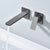 Contemporary Wall Mounted Bathroom Faucet Lever Handles Solid Brass Square Faucet Grey Clearhalo 'Bathroom Remodel & Bathroom Fixtures' 'Bathroom Sink Faucets' 'Bathroom Sinks & Faucet Components' 'bathroom_sink_faucets' 'Home Improvement' 'home_improvement' 'home_improvement_bathroom_sink_faucets' 6399187