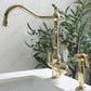Luxury Centerset Lavatory Faucet Lever Handles Gooseneck Arc Solid Brass Faucet Clearhalo 'Bathroom Remodel & Bathroom Fixtures' 'Bathroom Sink Faucets' 'Bathroom Sinks & Faucet Components' 'bathroom_sink_faucets' 'Home Improvement' 'home_improvement' 'home_improvement_bathroom_sink_faucets' 6399211