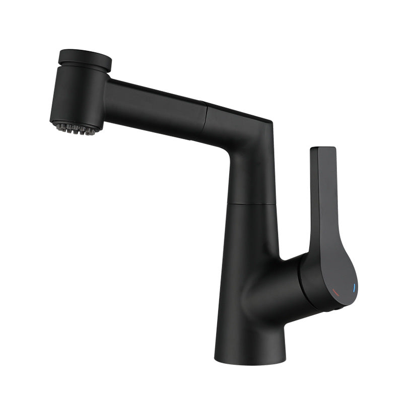 Single Lever Handle Faucets Contemporary Centerset Faucets for Bathroom Black Clearhalo 'Bathroom Remodel & Bathroom Fixtures' 'Bathroom Sinks & Faucet Components' 'Bathroom Sinks' 'bathroom_sink' 'Home Improvement' 'home_improvement' 'home_improvement_bathroom_sink' 6399226