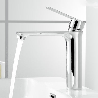 Glam Vessel Sink Faucet Brass Lever Handles with Water Hose Basin Lavatory Faucet Chrome 7.5" Clearhalo 'Bathroom Remodel & Bathroom Fixtures' 'Bathroom Sink Faucets' 'Bathroom Sinks & Faucet Components' 'bathroom_sink_faucets' 'Home Improvement' 'home_improvement' 'home_improvement_bathroom_sink_faucets' 6399273