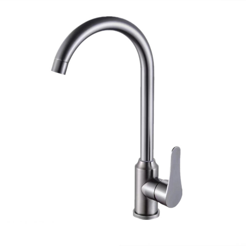 Modern Bar Faucet Stainless Steel Lever Handles with Accessories Bridge Kitchen Faucet Grey Clearhalo 'Home Improvement' 'home_improvement' 'home_improvement_kitchen_faucets' 'Kitchen Faucets' 'Kitchen Remodel & Kitchen Fixtures' 'Kitchen Sinks & Faucet Components' 'kitchen_faucets' 6399321