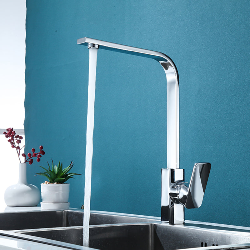 Modern Kitchen Sink Faucet 304 Stainless Steel with Handles and Supply Lines Pot Filler Clearhalo 'Home Improvement' 'home_improvement' 'home_improvement_kitchen_faucets' 'Kitchen Faucets' 'Kitchen Remodel & Kitchen Fixtures' 'Kitchen Sinks & Faucet Components' 'kitchen_faucets' 6399350