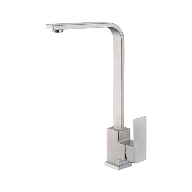 Modern Kitchen Sink Faucet 304 Stainless Steel with Handles and Supply Lines Pot Filler Clearhalo 'Home Improvement' 'home_improvement' 'home_improvement_kitchen_faucets' 'Kitchen Faucets' 'Kitchen Remodel & Kitchen Fixtures' 'Kitchen Sinks & Faucet Components' 'kitchen_faucets' 6399358