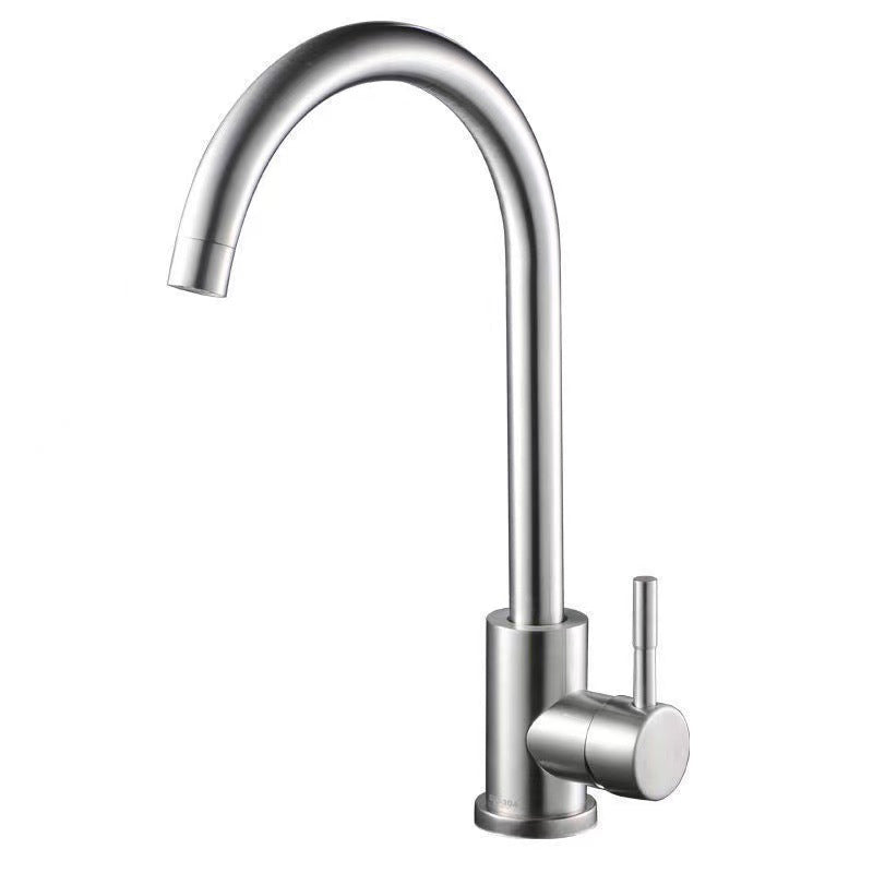 1-Handle Faucets Stainless Steel with Water Dispenser Standard Kitchen Faucet Clearhalo 'Home Improvement' 'home_improvement' 'home_improvement_kitchen_faucets' 'Kitchen Faucets' 'Kitchen Remodel & Kitchen Fixtures' 'Kitchen Sinks & Faucet Components' 'kitchen_faucets' 6399371