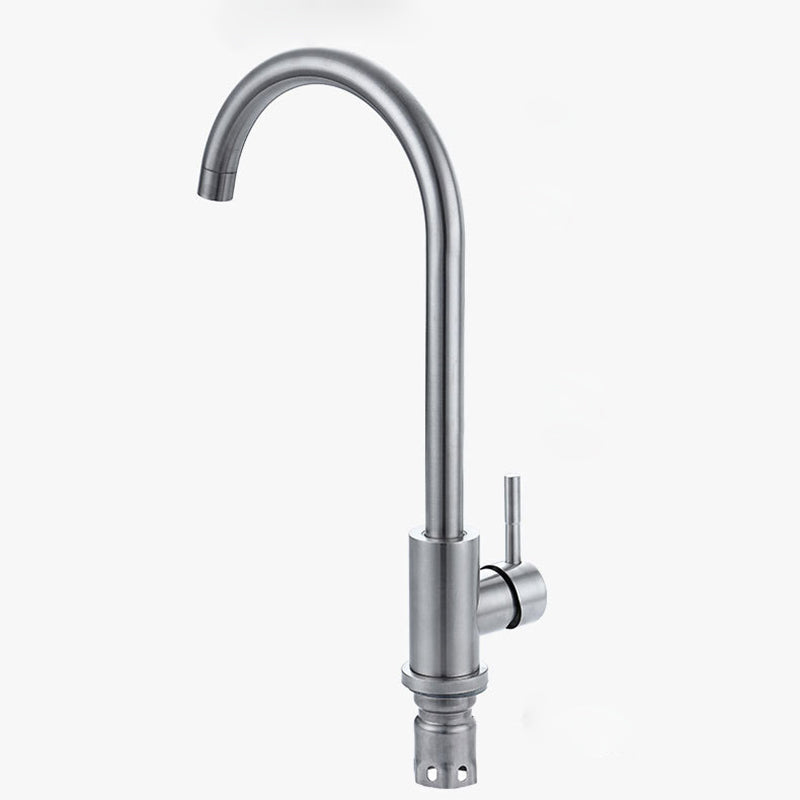 1-Handle Faucets Stainless Steel with Water Dispenser Standard Kitchen Faucet Clearhalo 'Home Improvement' 'home_improvement' 'home_improvement_kitchen_faucets' 'Kitchen Faucets' 'Kitchen Remodel & Kitchen Fixtures' 'Kitchen Sinks & Faucet Components' 'kitchen_faucets' 6399375