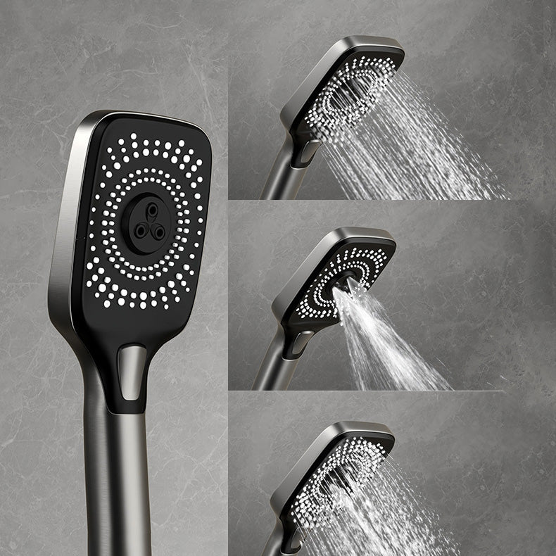 Wall Mounted Modern Square Metal Shower Brass Shower Head Shower Faucet in Gray Clearhalo 'Bathroom Remodel & Bathroom Fixtures' 'Home Improvement' 'home_improvement' 'home_improvement_shower_faucets' 'Shower Faucets & Systems' 'shower_faucets' 'Showers & Bathtubs Plumbing' 'Showers & Bathtubs' 6399393