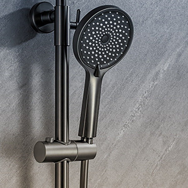 Wall Mounted Shower Adjustable Arm Shower Faucet Metal Shower System with Slide Bar Clearhalo 'Bathroom Remodel & Bathroom Fixtures' 'Home Improvement' 'home_improvement' 'home_improvement_shower_faucets' 'Shower Faucets & Systems' 'shower_faucets' 'Showers & Bathtubs Plumbing' 'Showers & Bathtubs' 6399418