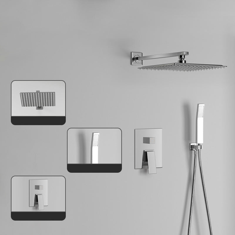 Modern Pressure Balanced Diverter Valve Shower Faucet Metal Shower System on Wall Silver 2 Clearhalo 'Bathroom Remodel & Bathroom Fixtures' 'Home Improvement' 'home_improvement' 'home_improvement_shower_faucets' 'Shower Faucets & Systems' 'shower_faucets' 'Showers & Bathtubs Plumbing' 'Showers & Bathtubs' 6399430