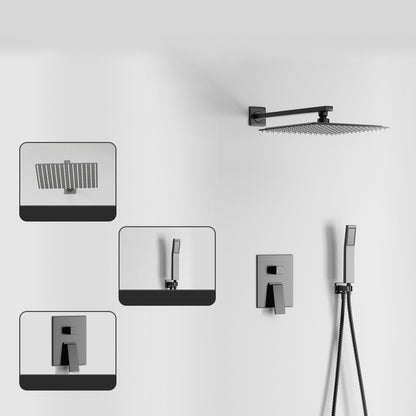 Modern Pressure Balanced Diverter Valve Shower Faucet Metal Shower System on Wall Black 2 Clearhalo 'Bathroom Remodel & Bathroom Fixtures' 'Home Improvement' 'home_improvement' 'home_improvement_shower_faucets' 'Shower Faucets & Systems' 'shower_faucets' 'Showers & Bathtubs Plumbing' 'Showers & Bathtubs' 6399433