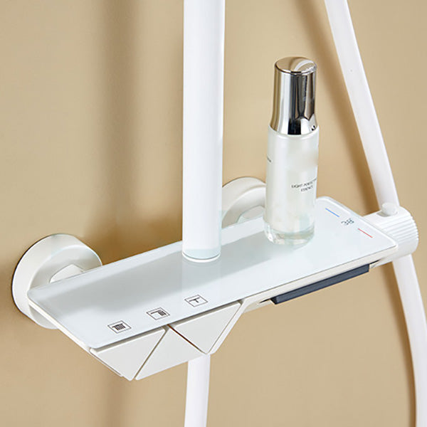 Wall Mounted Modern Square Metal Shower Adjustable Shower Head Shower Faucet Clearhalo 'Bathroom Remodel & Bathroom Fixtures' 'Home Improvement' 'home_improvement' 'home_improvement_shower_faucets' 'Shower Faucets & Systems' 'shower_faucets' 'Showers & Bathtubs Plumbing' 'Showers & Bathtubs' 6399452