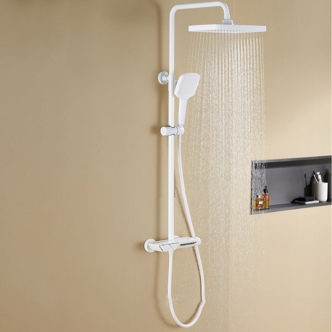 Wall Mounted Modern Square Metal Shower Adjustable Shower Head Shower Faucet Clearhalo 'Bathroom Remodel & Bathroom Fixtures' 'Home Improvement' 'home_improvement' 'home_improvement_shower_faucets' 'Shower Faucets & Systems' 'shower_faucets' 'Showers & Bathtubs Plumbing' 'Showers & Bathtubs' 6399459