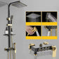Wall Mounted Shower Arm Shower Faucet Pressure Balanced Diverter Valve Shower System Black-Gold 4 Thermostatic Clearhalo 'Bathroom Remodel & Bathroom Fixtures' 'Home Improvement' 'home_improvement' 'home_improvement_shower_faucets' 'Shower Faucets & Systems' 'shower_faucets' 'Showers & Bathtubs Plumbing' 'Showers & Bathtubs' 6399528