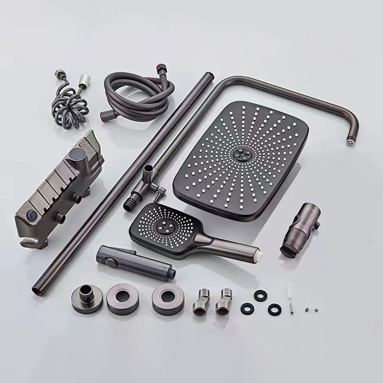 Wall Mounted Shower Arm Shower Faucet Pressure Balanced Diverter Valve Shower System Clearhalo 'Bathroom Remodel & Bathroom Fixtures' 'Home Improvement' 'home_improvement' 'home_improvement_shower_faucets' 'Shower Faucets & Systems' 'shower_faucets' 'Showers & Bathtubs Plumbing' 'Showers & Bathtubs' 6399531