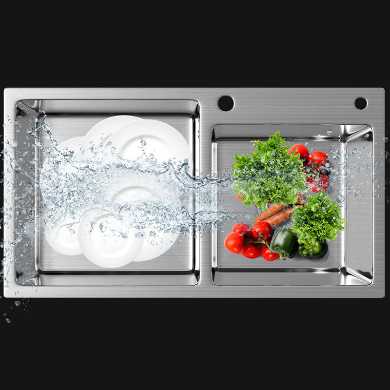 Modern Kitchen Bar Sink Stainless Steel with Drain Strainer Kit and Soap Dispenser Sink Clearhalo 'Home Improvement' 'home_improvement' 'home_improvement_kitchen_sinks' 'Kitchen Remodel & Kitchen Fixtures' 'Kitchen Sinks & Faucet Components' 'Kitchen Sinks' 'kitchen_sinks' 6399546