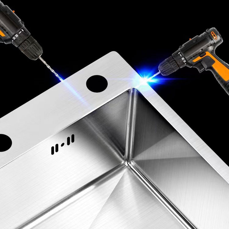 Contemporary Style Kitchen Sink Stainless Steel 2 Holes Drop-In Kitchen Double Sink Clearhalo 'Home Improvement' 'home_improvement' 'home_improvement_kitchen_sinks' 'Kitchen Remodel & Kitchen Fixtures' 'Kitchen Sinks & Faucet Components' 'Kitchen Sinks' 'kitchen_sinks' 6399593