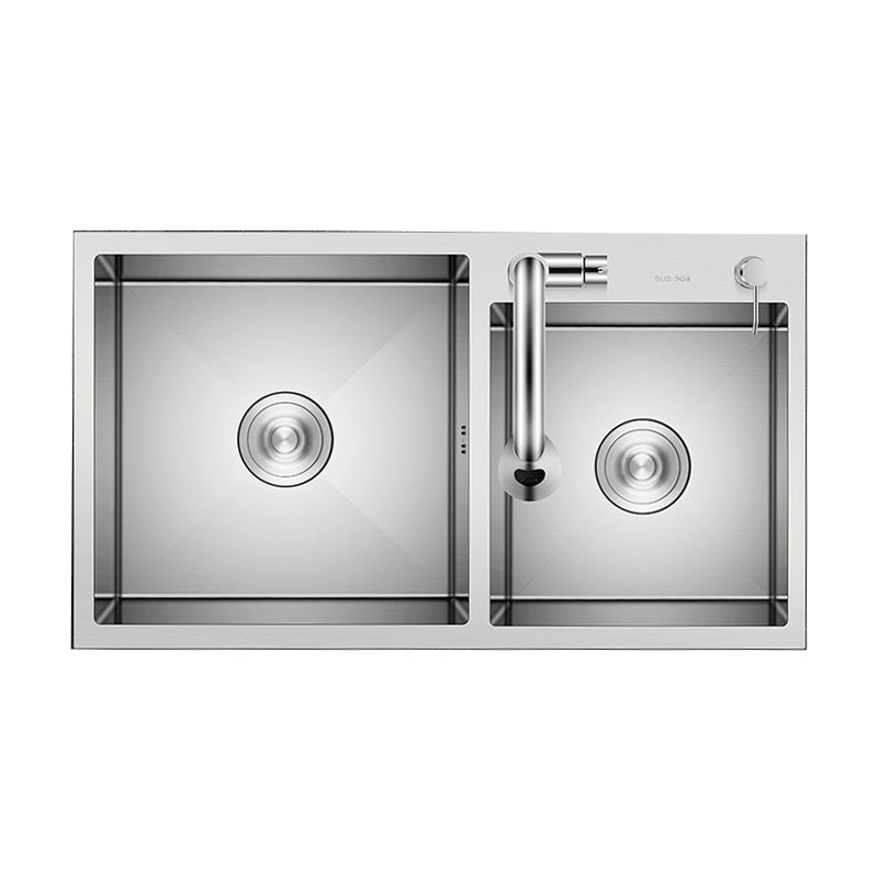 Classic Kitchen Sink Stainless Steel Kitchen Sink with Soap Dispenser Clearhalo 'Home Improvement' 'home_improvement' 'home_improvement_kitchen_sinks' 'Kitchen Remodel & Kitchen Fixtures' 'Kitchen Sinks & Faucet Components' 'Kitchen Sinks' 'kitchen_sinks' 6399631