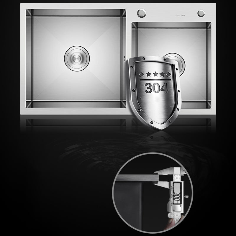 Classic Kitchen Sink Stainless Steel Kitchen Sink with Soap Dispenser Clearhalo 'Home Improvement' 'home_improvement' 'home_improvement_kitchen_sinks' 'Kitchen Remodel & Kitchen Fixtures' 'Kitchen Sinks & Faucet Components' 'Kitchen Sinks' 'kitchen_sinks' 6399637