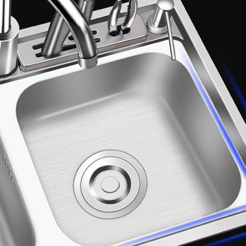 Modern Style Kitchen Sink Stainless Steel 2 Holes Drop-In Kitchen Sink Clearhalo 'Home Improvement' 'home_improvement' 'home_improvement_kitchen_sinks' 'Kitchen Remodel & Kitchen Fixtures' 'Kitchen Sinks & Faucet Components' 'Kitchen Sinks' 'kitchen_sinks' 6399658