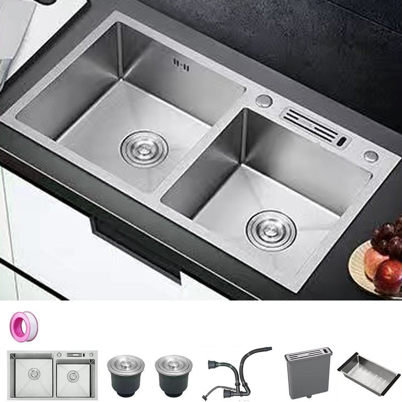 Modern Style Kitchen Sink Stainless Steel Dirt Resistant Kitchen Sink 30"L x 16"W x 8"H Sink Only None Clearhalo 'Home Improvement' 'home_improvement' 'home_improvement_kitchen_sinks' 'Kitchen Remodel & Kitchen Fixtures' 'Kitchen Sinks & Faucet Components' 'Kitchen Sinks' 'kitchen_sinks' 6399688