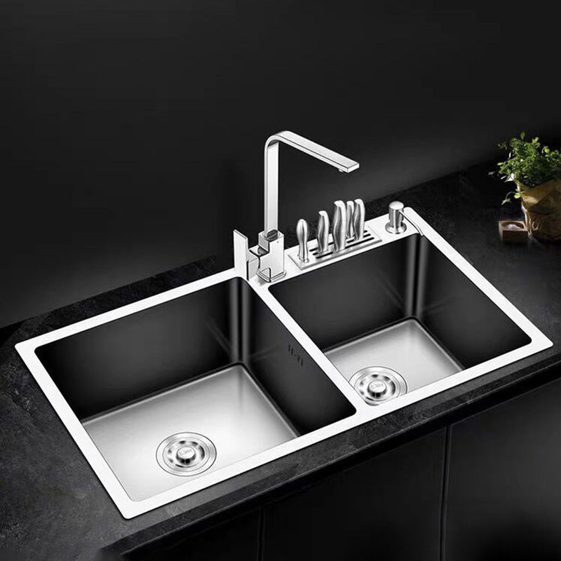 Modern Style Kitchen Sink Stainless Steel Dirt Resistant Kitchen Sink Clearhalo 'Home Improvement' 'home_improvement' 'home_improvement_kitchen_sinks' 'Kitchen Remodel & Kitchen Fixtures' 'Kitchen Sinks & Faucet Components' 'Kitchen Sinks' 'kitchen_sinks' 6399691