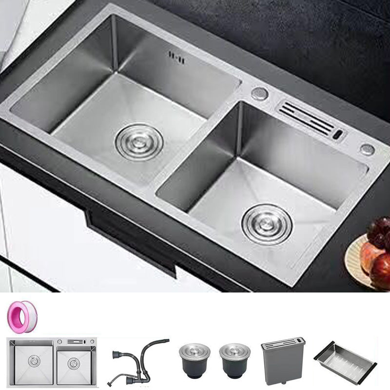 Modern Style Kitchen Sink Stainless Steel Dirt Resistant Kitchen Sink 31"L x 17"W x 8"H Sink Only None Clearhalo 'Home Improvement' 'home_improvement' 'home_improvement_kitchen_sinks' 'Kitchen Remodel & Kitchen Fixtures' 'Kitchen Sinks & Faucet Components' 'Kitchen Sinks' 'kitchen_sinks' 6399707