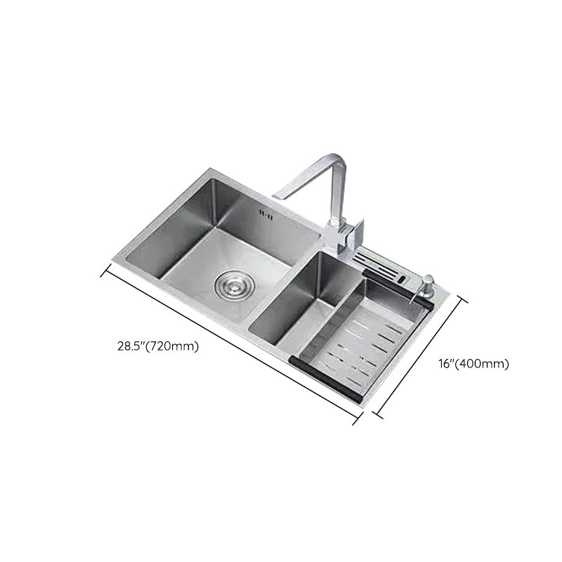 Modern Style Kitchen Sink Stainless Steel Dirt Resistant Kitchen Sink Clearhalo 'Home Improvement' 'home_improvement' 'home_improvement_kitchen_sinks' 'Kitchen Remodel & Kitchen Fixtures' 'Kitchen Sinks & Faucet Components' 'Kitchen Sinks' 'kitchen_sinks' 6399720