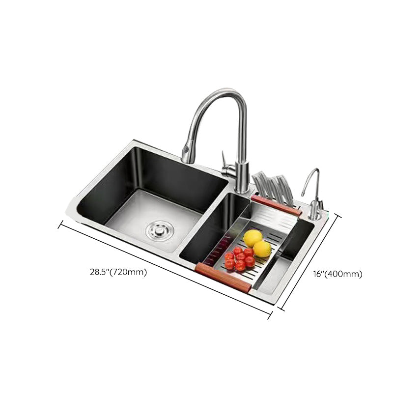 Modern Style Kitchen Sink Stainless Steel Dirt Resistant Kitchen Sink Clearhalo 'Home Improvement' 'home_improvement' 'home_improvement_kitchen_sinks' 'Kitchen Remodel & Kitchen Fixtures' 'Kitchen Sinks & Faucet Components' 'Kitchen Sinks' 'kitchen_sinks' 6399722