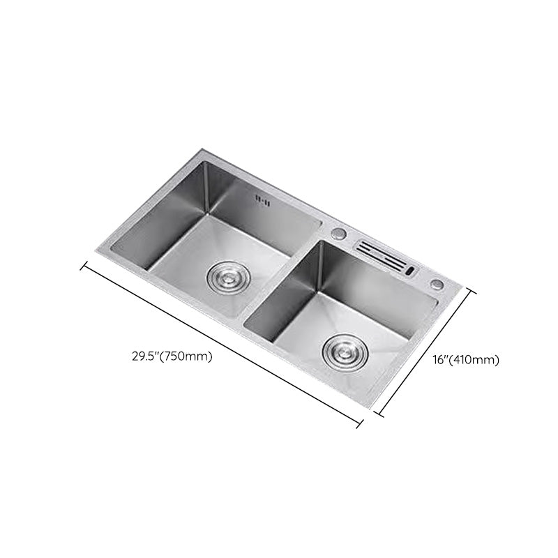 Modern Style Kitchen Sink Stainless Steel Dirt Resistant Kitchen Sink Clearhalo 'Home Improvement' 'home_improvement' 'home_improvement_kitchen_sinks' 'Kitchen Remodel & Kitchen Fixtures' 'Kitchen Sinks & Faucet Components' 'Kitchen Sinks' 'kitchen_sinks' 6399723