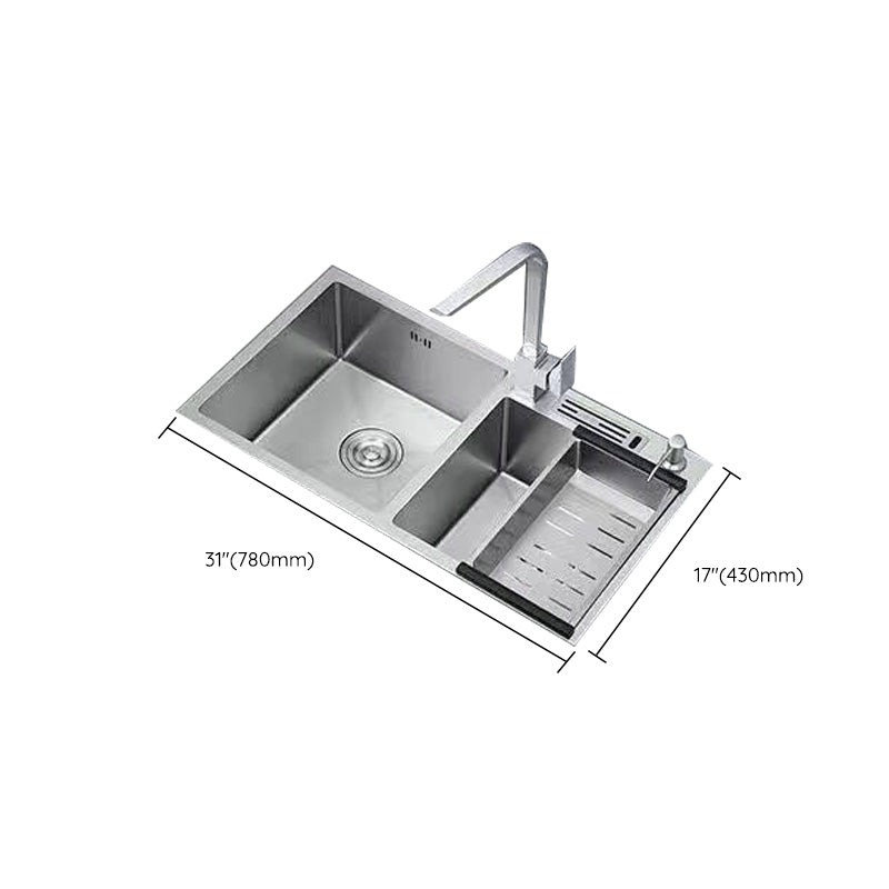 Modern Style Kitchen Sink Stainless Steel Dirt Resistant Kitchen Sink Clearhalo 'Home Improvement' 'home_improvement' 'home_improvement_kitchen_sinks' 'Kitchen Remodel & Kitchen Fixtures' 'Kitchen Sinks & Faucet Components' 'Kitchen Sinks' 'kitchen_sinks' 6399730
