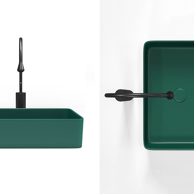 Contemporary Bathroom Sink Porcelain Rectangular Vessel Bathroom Sink Clearhalo 'Bathroom Remodel & Bathroom Fixtures' 'Bathroom Sinks & Faucet Components' 'Bathroom Sinks' 'bathroom_sink' 'Home Improvement' 'home_improvement' 'home_improvement_bathroom_sink' 6399751