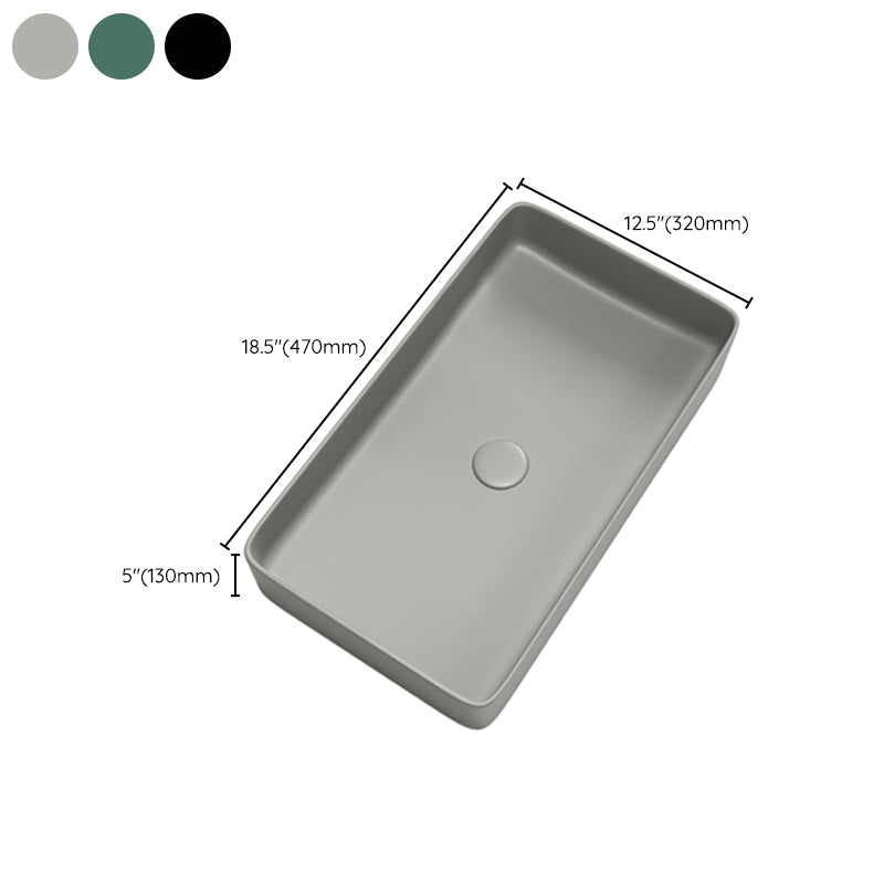 Contemporary Bathroom Sink Porcelain Rectangular Vessel Bathroom Sink Clearhalo 'Bathroom Remodel & Bathroom Fixtures' 'Bathroom Sinks & Faucet Components' 'Bathroom Sinks' 'bathroom_sink' 'Home Improvement' 'home_improvement' 'home_improvement_bathroom_sink' 6399769