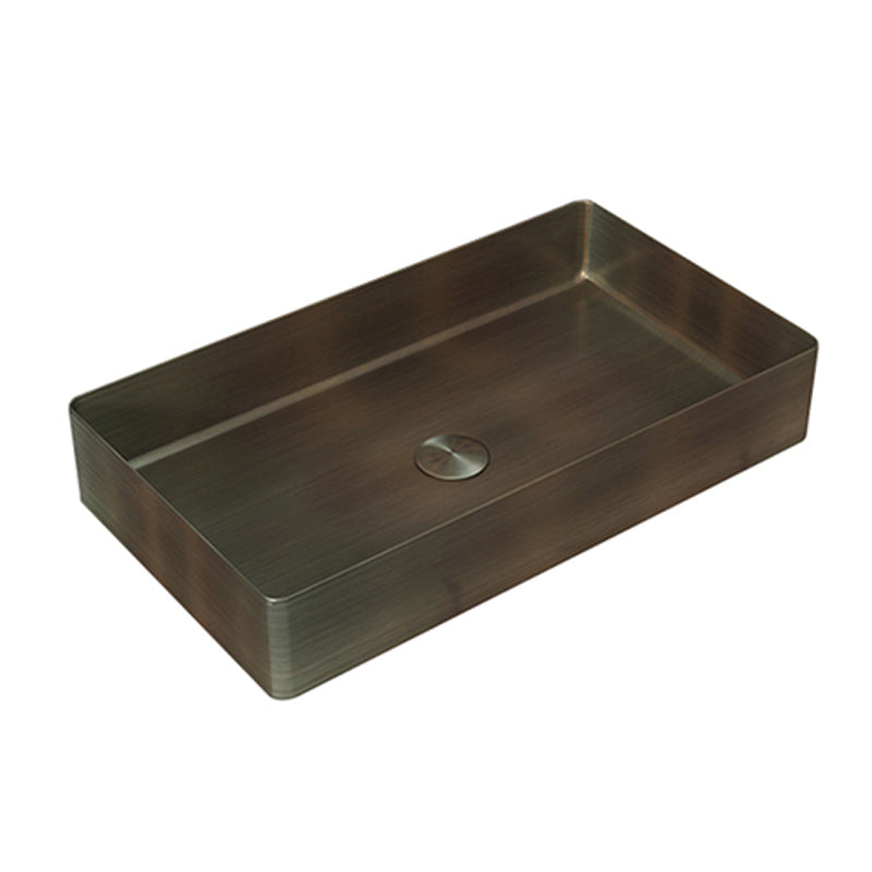 Modern Wash Stand Metal Rectangular with Drain Assembly and Faucet Vessel Bathroom Sink Clearhalo 'Bathroom Remodel & Bathroom Fixtures' 'Bathroom Sinks & Faucet Components' 'Bathroom Sinks' 'bathroom_sink' 'Home Improvement' 'home_improvement' 'home_improvement_bathroom_sink' 6399822