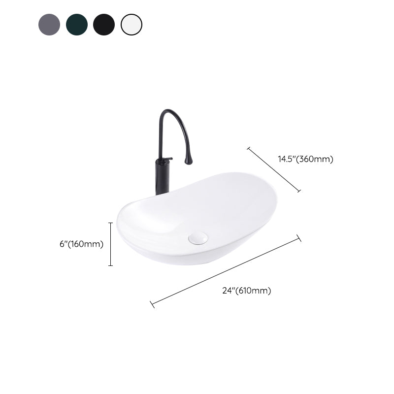Modern Bathroom Sink Oval Bathroom Sink Overflow with Basin and Faucet Clearhalo 'Bathroom Remodel & Bathroom Fixtures' 'Bathroom Sinks & Faucet Components' 'Bathroom Sinks' 'bathroom_sink' 'Home Improvement' 'home_improvement' 'home_improvement_bathroom_sink' 6399903