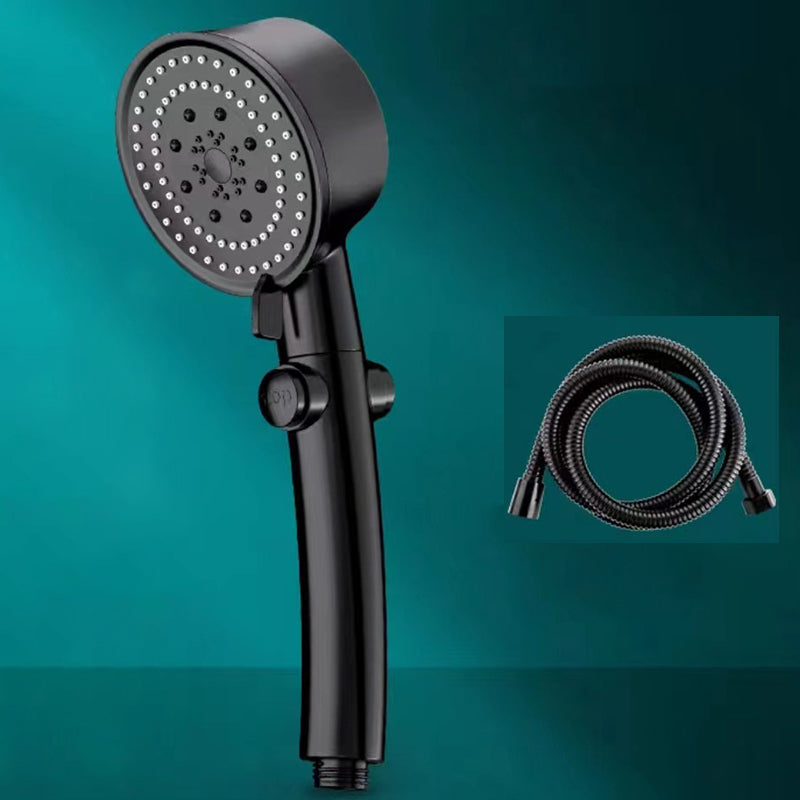 Wall-mounted Shower Head Modern Plastic Shower Head with Adjustable Spray Pattern Black Shower Head with Hose Clearhalo 'Bathroom Remodel & Bathroom Fixtures' 'Home Improvement' 'home_improvement' 'home_improvement_shower_heads' 'Shower Heads' 'shower_heads' 'Showers & Bathtubs Plumbing' 'Showers & Bathtubs' 6399959