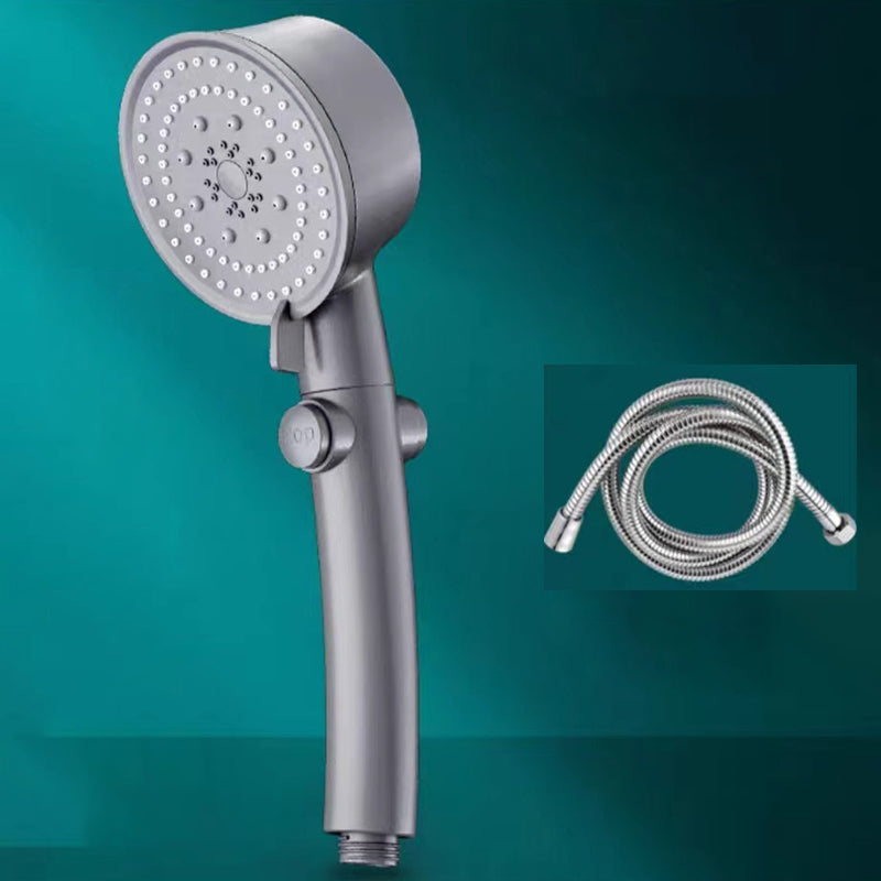 Wall-mounted Shower Head Modern Plastic Shower Head with Adjustable Spray Pattern Grey Shower Head with Hose Clearhalo 'Bathroom Remodel & Bathroom Fixtures' 'Home Improvement' 'home_improvement' 'home_improvement_shower_heads' 'Shower Heads' 'shower_heads' 'Showers & Bathtubs Plumbing' 'Showers & Bathtubs' 6399960