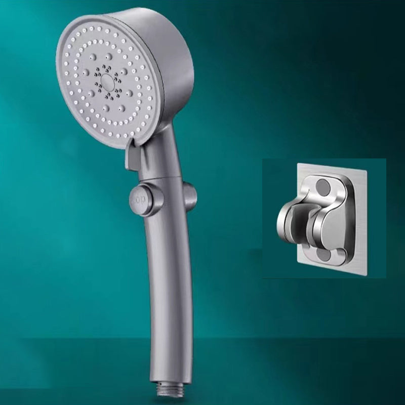 Wall-mounted Shower Head Modern Plastic Shower Head with Adjustable Spray Pattern Grey Shower Head with Wall Pedestal Clearhalo 'Bathroom Remodel & Bathroom Fixtures' 'Home Improvement' 'home_improvement' 'home_improvement_shower_heads' 'Shower Heads' 'shower_heads' 'Showers & Bathtubs Plumbing' 'Showers & Bathtubs' 6399967