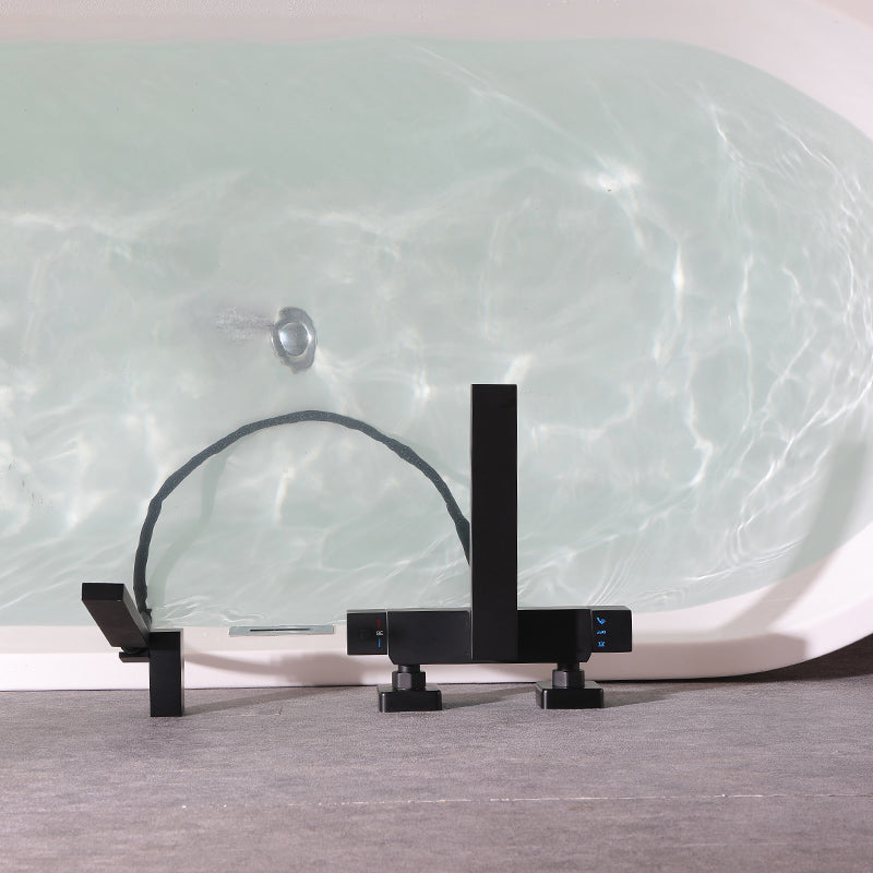 Wall Mounted Metal Freestanding Tub Filler Single Handle Freestanding Faucet Clearhalo 'Bathroom Remodel & Bathroom Fixtures' 'Bathtub Faucets' 'bathtub_faucets' 'Home Improvement' 'home_improvement' 'home_improvement_bathtub_faucets' 6400157