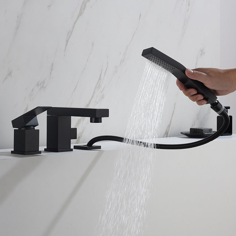 Deck Mounted Metal Freestanding Tub Filler Single Handle Freestanding Faucet Clearhalo 'Bathroom Remodel & Bathroom Fixtures' 'Bathtub Faucets' 'bathtub_faucets' 'Home Improvement' 'home_improvement' 'home_improvement_bathtub_faucets' 6400167