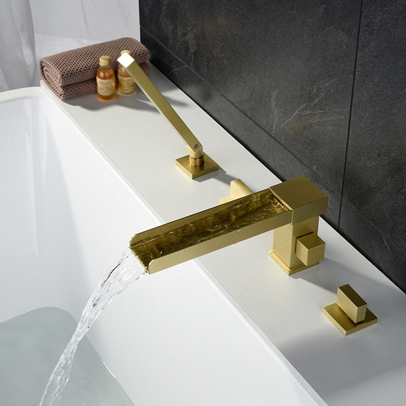 Deck Mounted Metal Freestanding Tub Filler Single Handle Freestanding Faucet Clearhalo 'Bathroom Remodel & Bathroom Fixtures' 'Bathtub Faucets' 'bathtub_faucets' 'Home Improvement' 'home_improvement' 'home_improvement_bathtub_faucets' 6400174