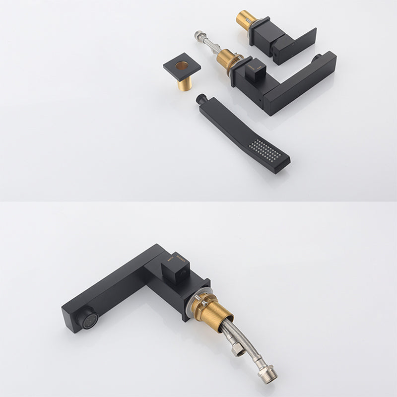 Deck Mounted Metal Freestanding Tub Filler Single Handle Freestanding Faucet Clearhalo 'Bathroom Remodel & Bathroom Fixtures' 'Bathtub Faucets' 'bathtub_faucets' 'Home Improvement' 'home_improvement' 'home_improvement_bathtub_faucets' 6400180